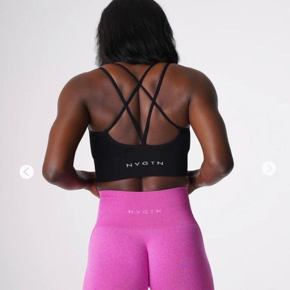NVGTN Other - NVGTN Women's Flourish Seamless Athletic Bra Black size L NWT